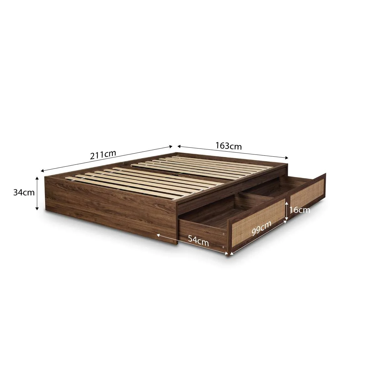 Noosa Rattan Queen Bed Base and Bamboo Queen Mattress Bundle - Image 6