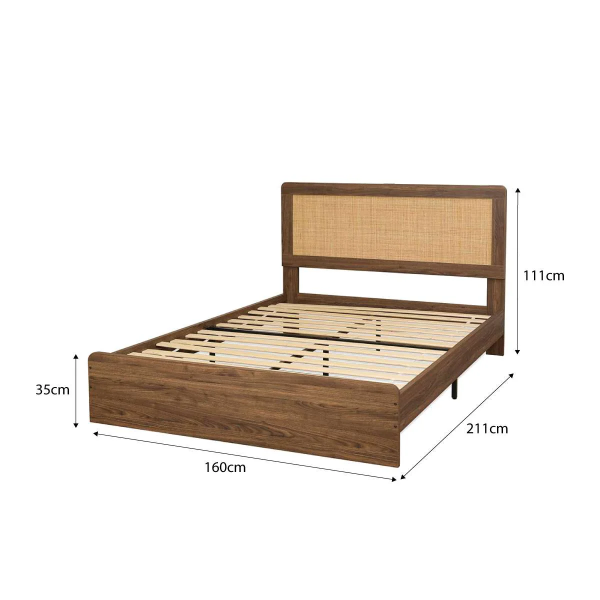 Noosa Rattan Queen Bed - Walnut - Image 11