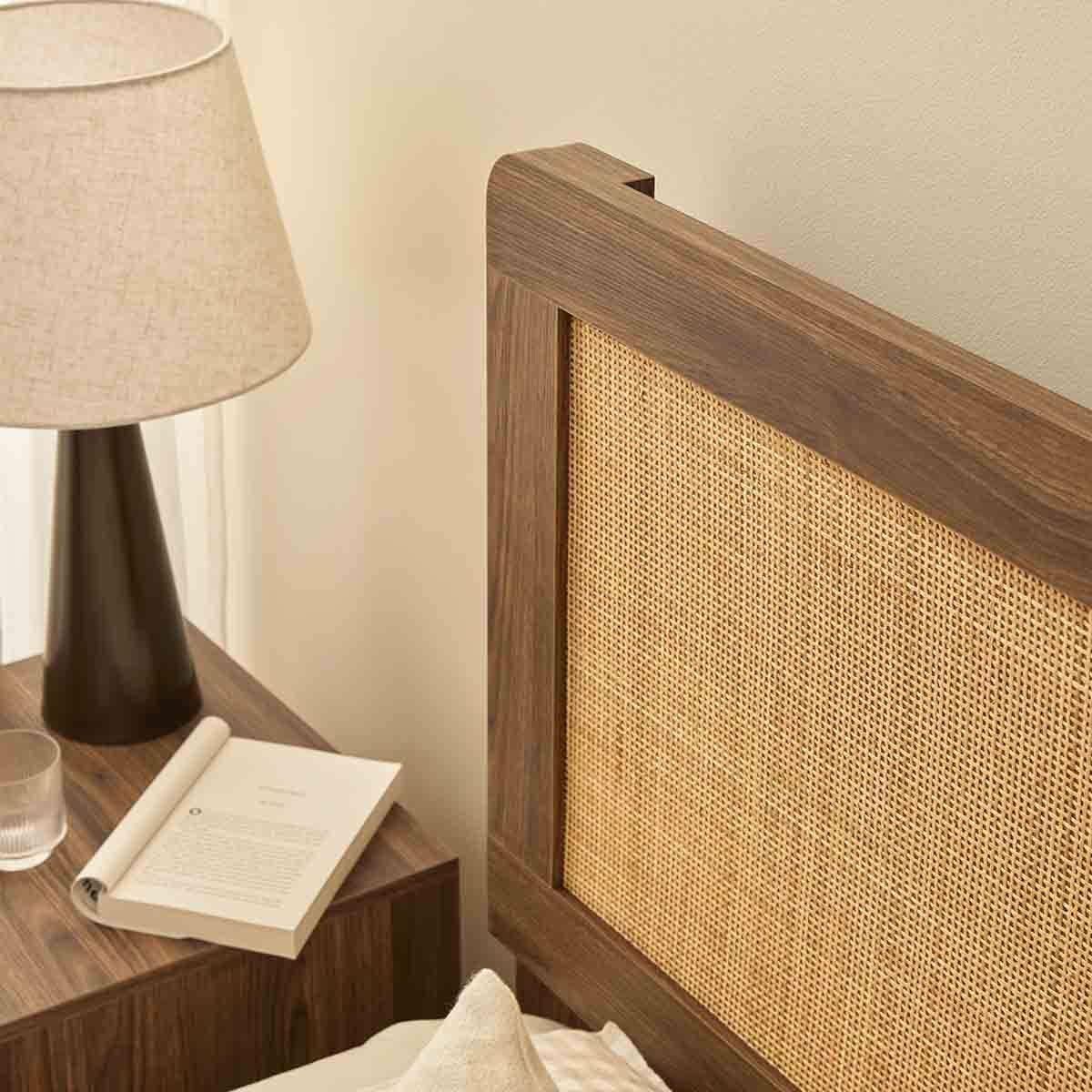 Noosa Rattan Queen Bed - Walnut - Image 4