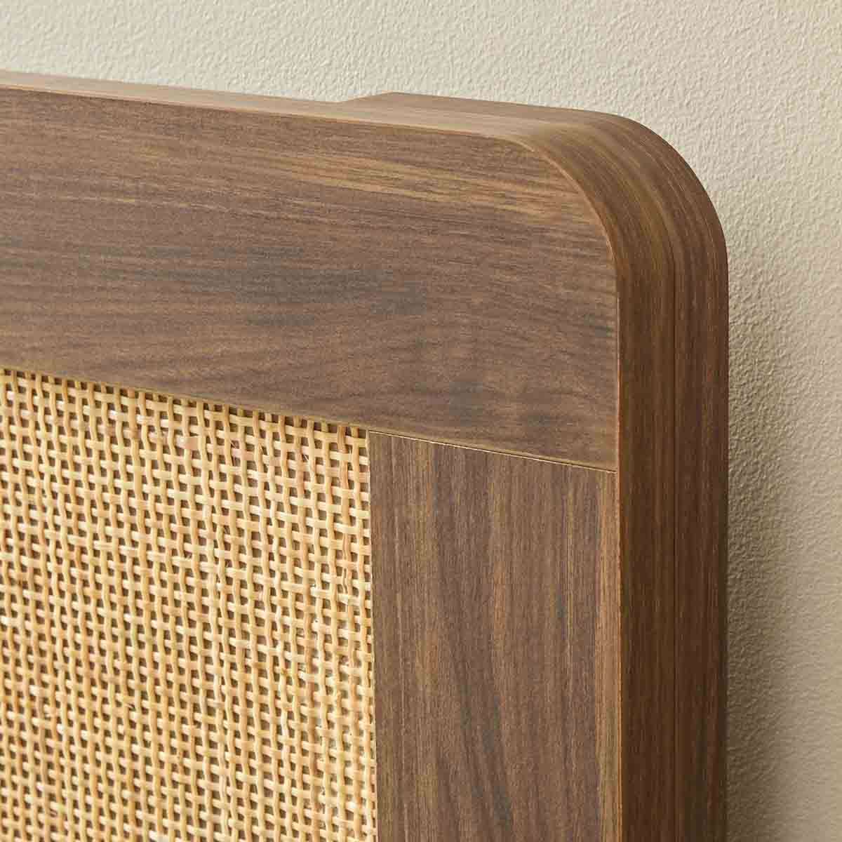 Noosa Rattan Queen Bed - Walnut - Image 5