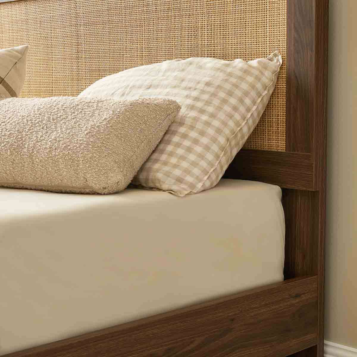 Noosa Rattan Queen Bed - Walnut - Image 6