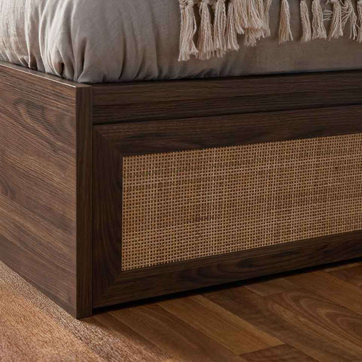 Noosa Rattan Storage Bed Base - Walnut - Image 8