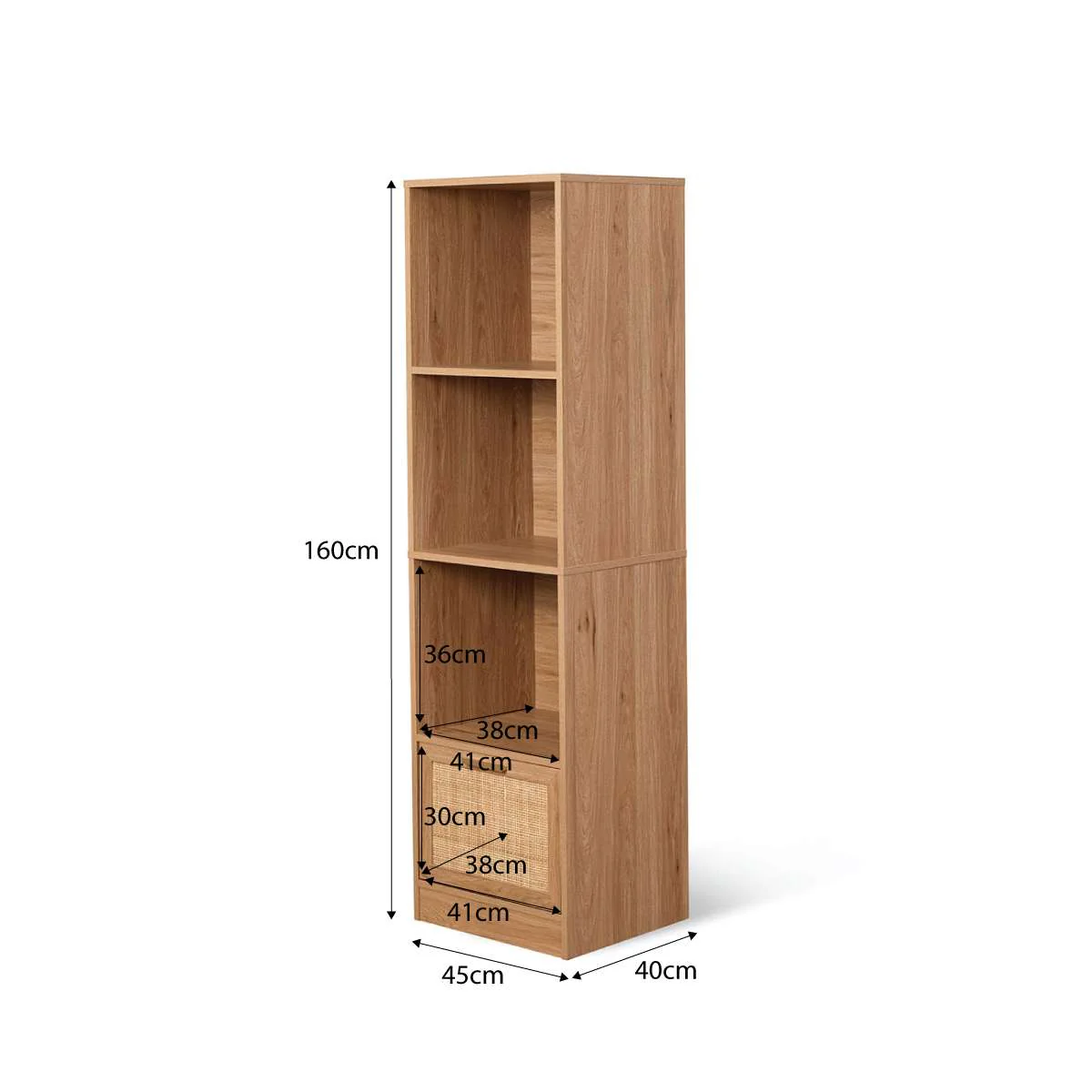 Noosa Rattan Slim Bookcase - Natural - Image 10