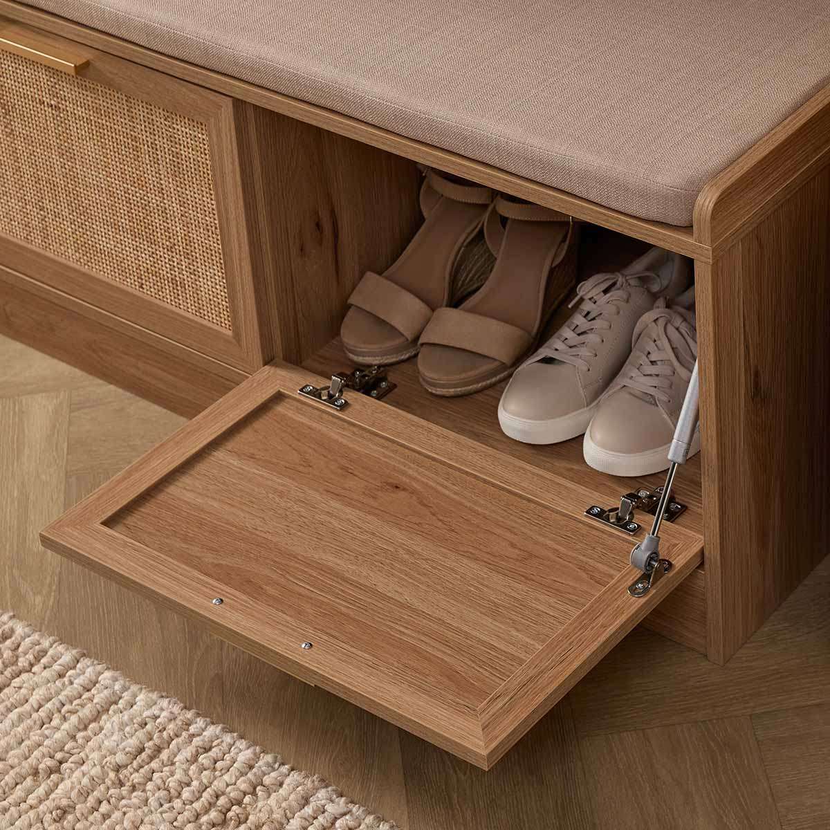 Noosa Rattan Storage Bench Seat - Natural - Image 8