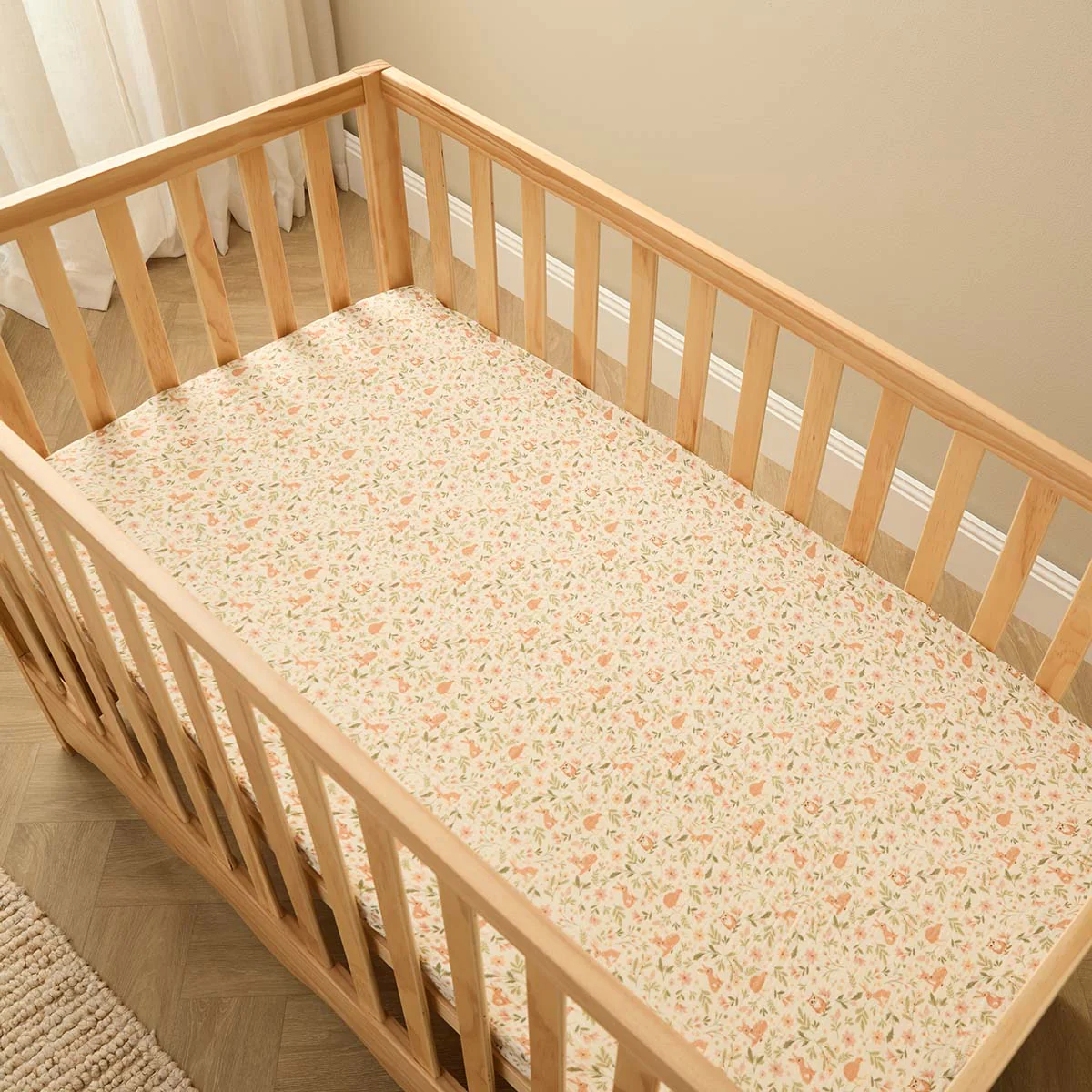 Organic Cotton Cot Sheet - Bush Walk