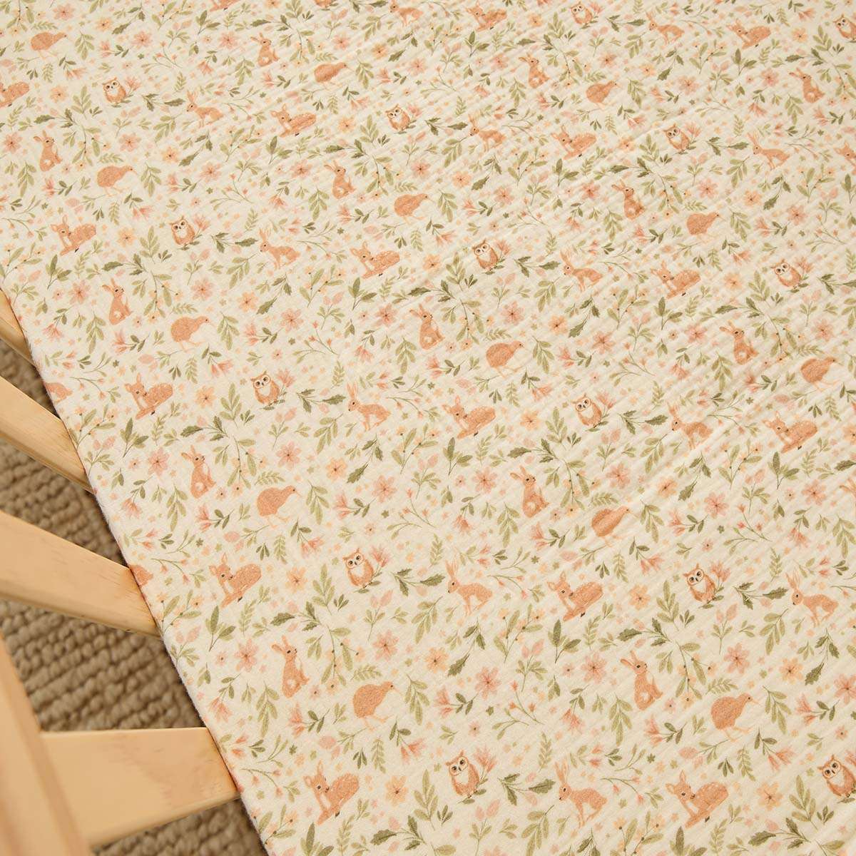 Organic Cotton Cot Sheet - Bush Walk - Image 2