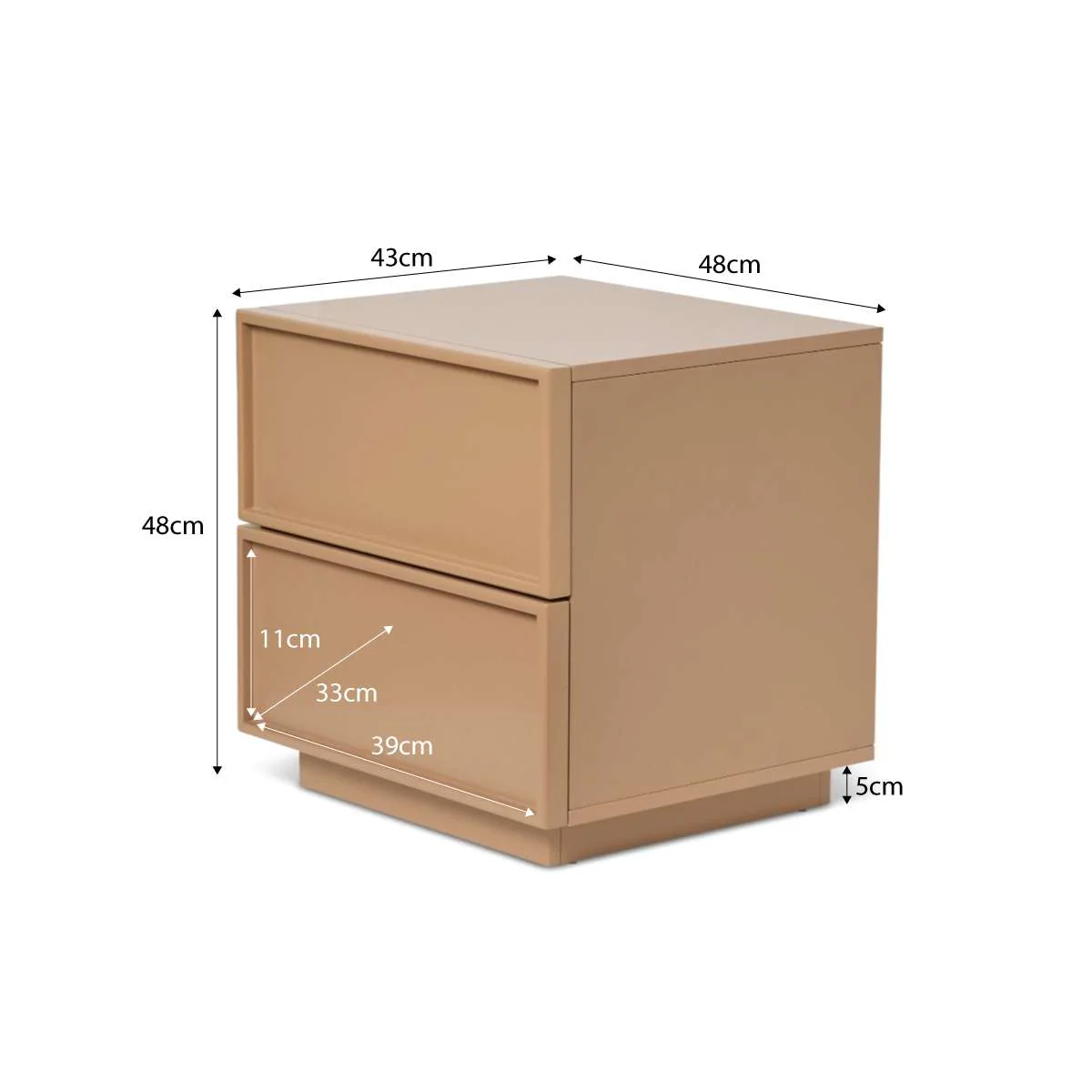 Osaka Bedside Table - Camel - Image 8