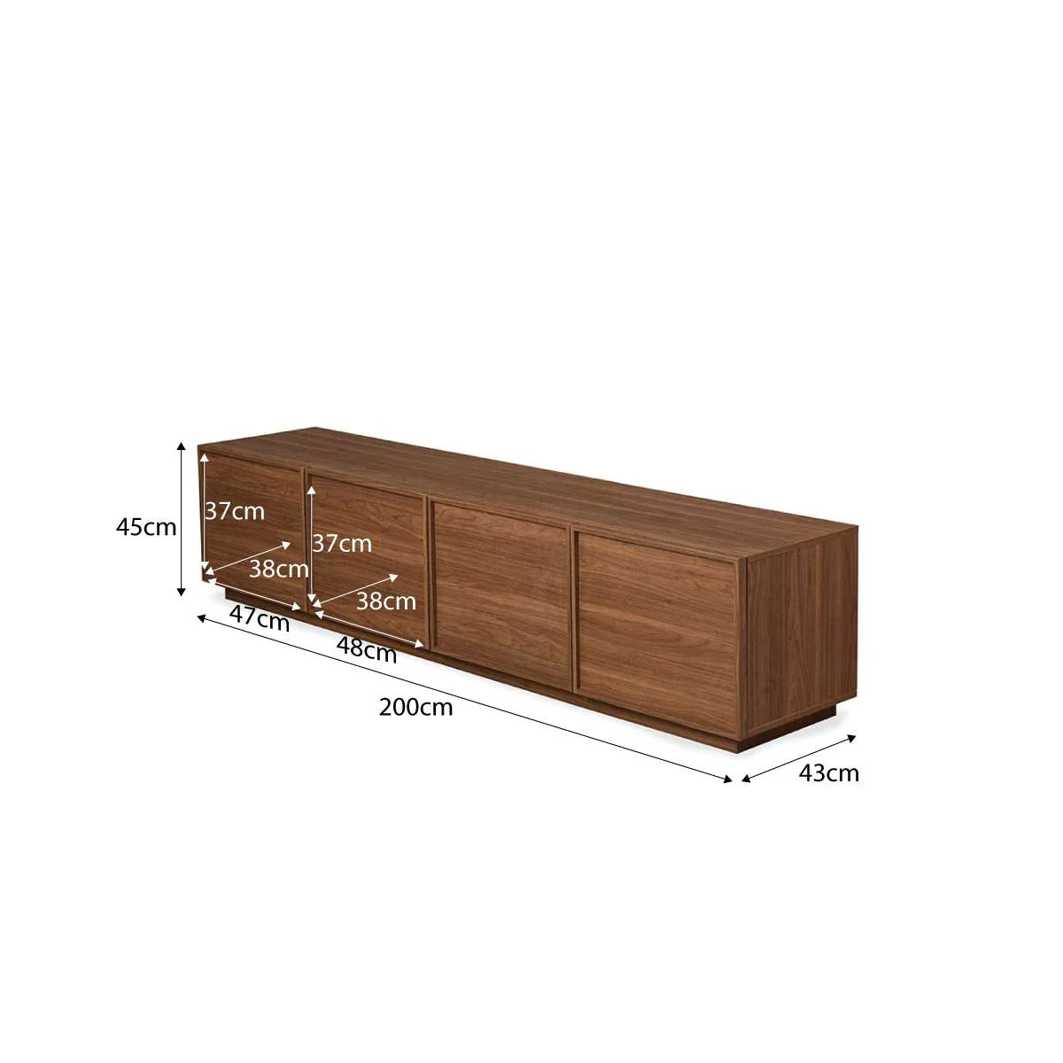 Osaka Large Entertainment Unit - Walnut - Image 3