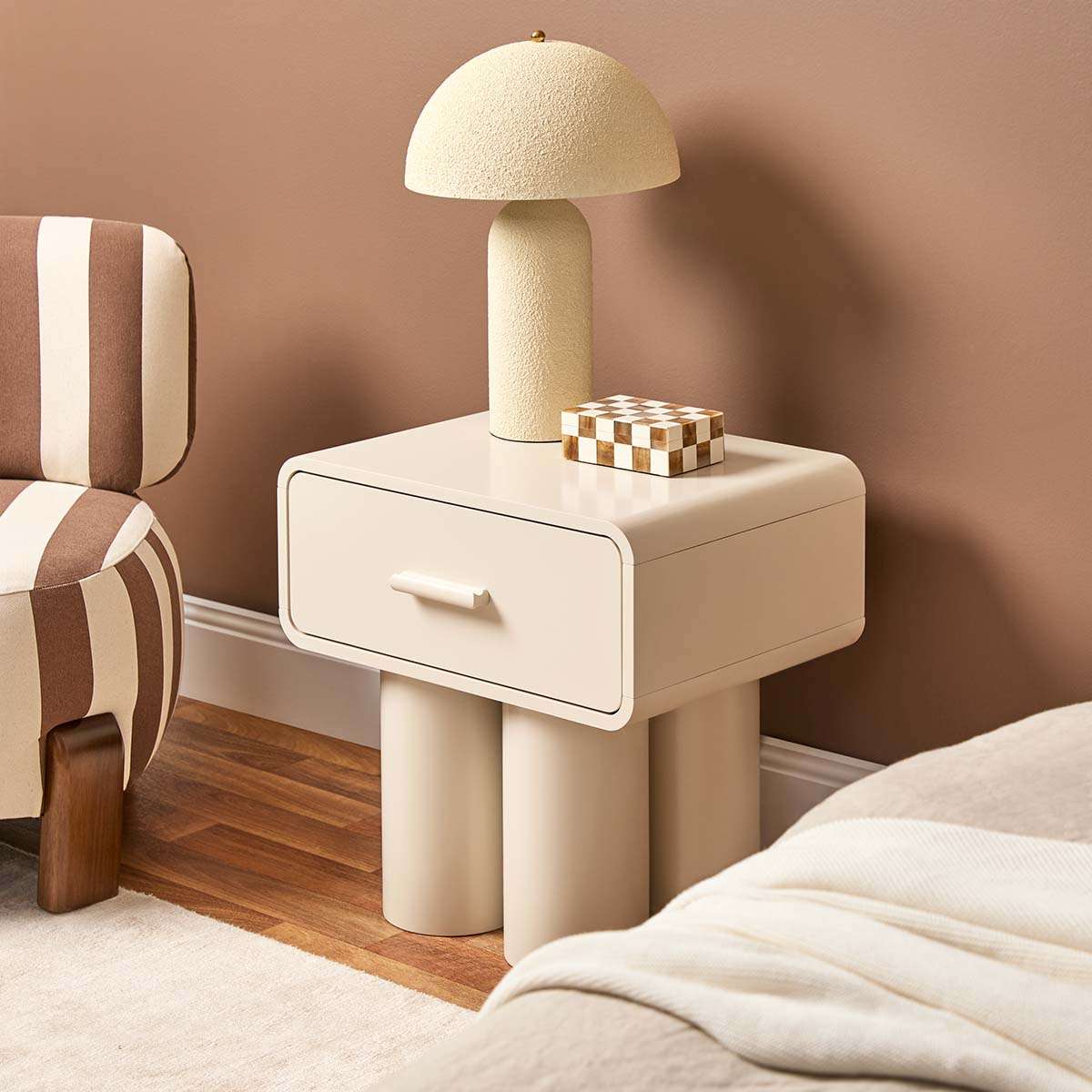 Otis Bedside Table - Beige - Image 3