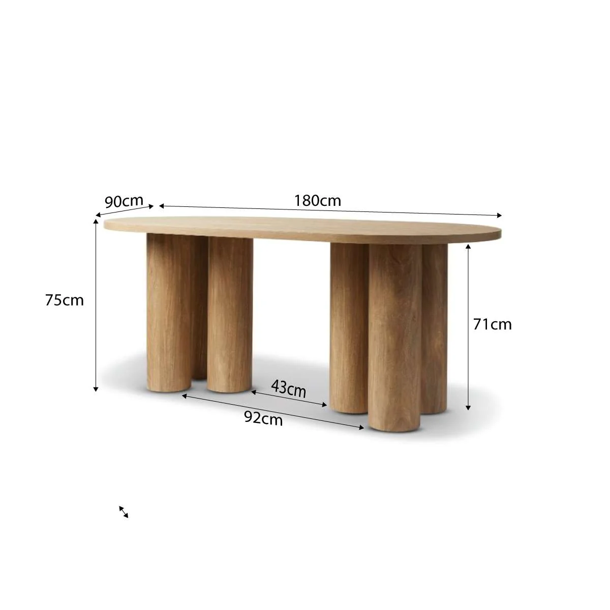 Otis Six Seater Dining Table - Pecan - Image 10