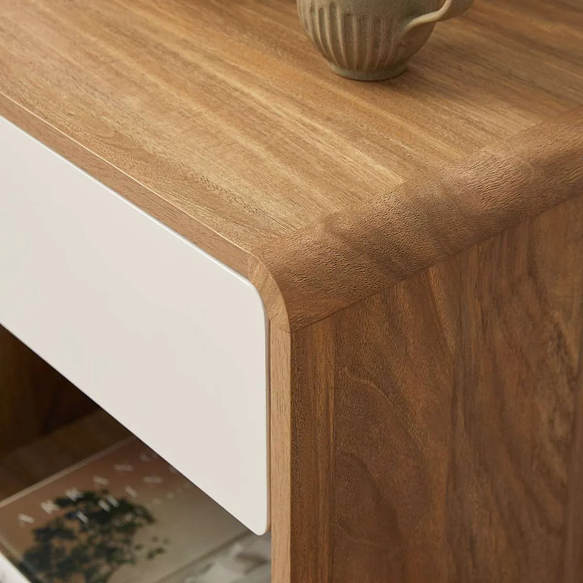 Owen Bedside Table - Pecan/Beige - Image 4