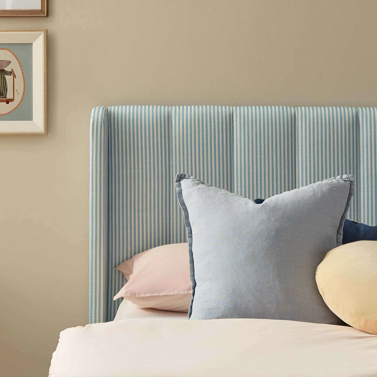 Quinn King Single Bed - Blue Stripe - Image 3