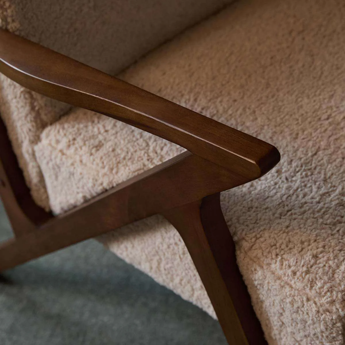Ray Teddy Occasional Chair - Beige/Walnut - Image 3
