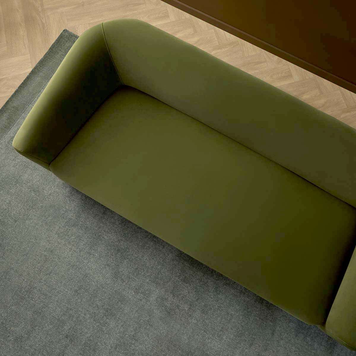 Reign 2.5 Seater Sofa - Olive Green Velvet - Image 4