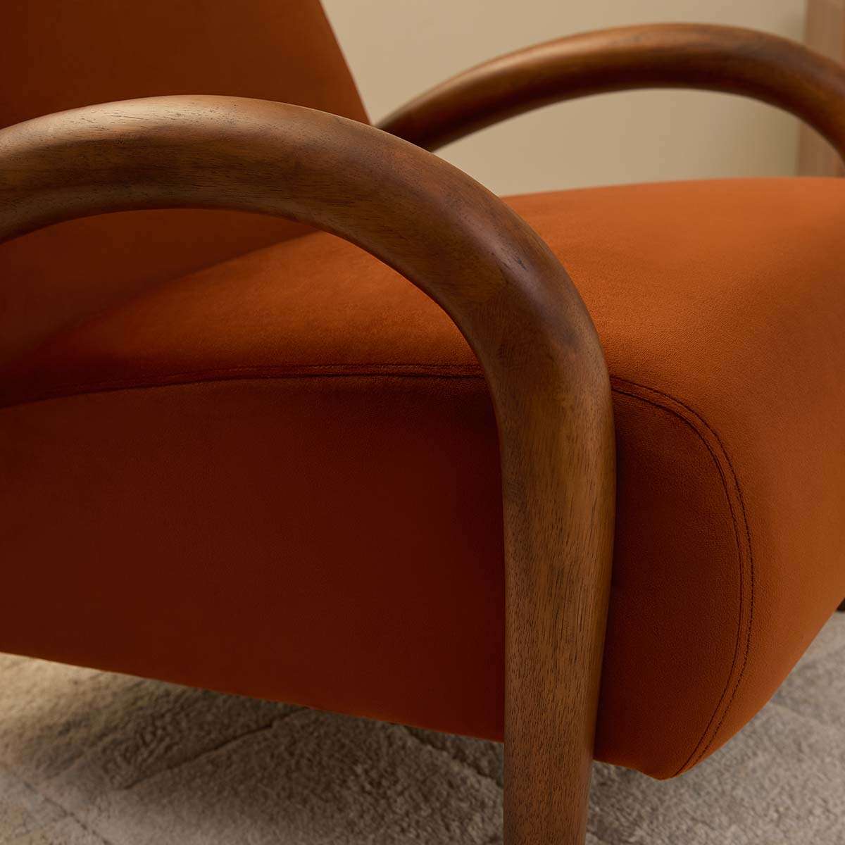 Richie Occasional Chair - Rust/Walnut - Image 6