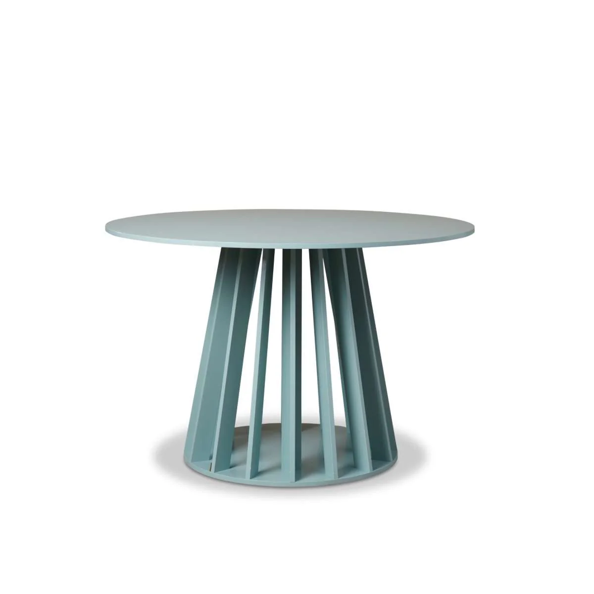 Rune Four Seater Slatted Round Dining Table - Sage - Image 10