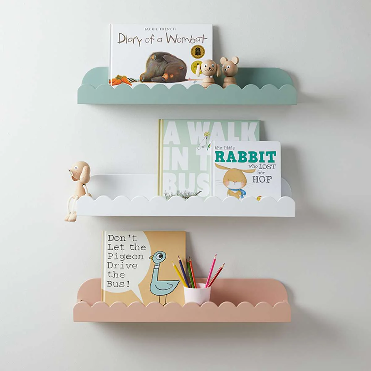 Sarah Scalloped Wall Shelf - Sage Green - Image 8