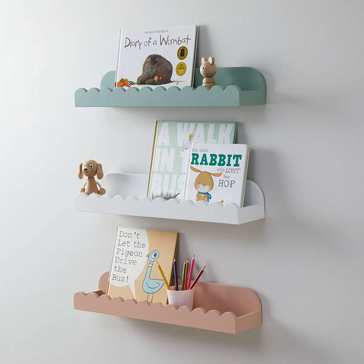 Sarah Scalloped Wall Shelf - Sage Green - Image 9