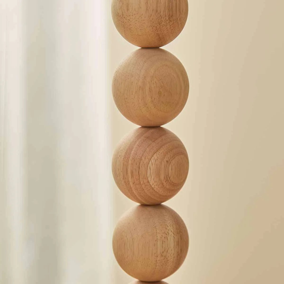 Skyla Sphere Wooden Ball Floor Lamp - Image 4