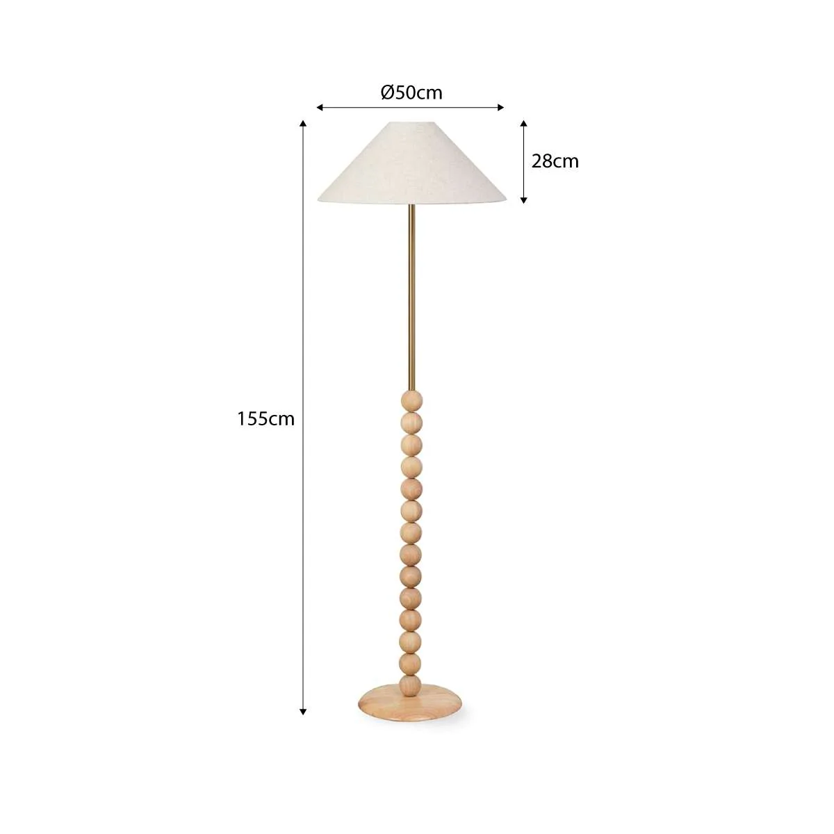 Skyla Sphere Wooden Ball Floor Lamp - Image 7