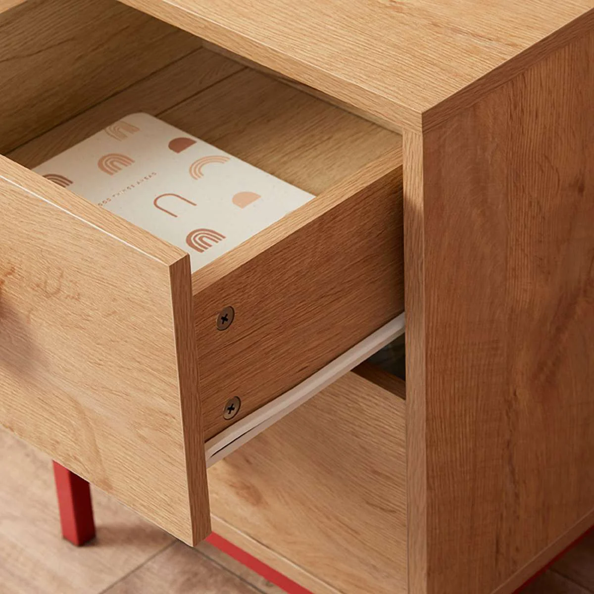 Spotty Bedside Table - Red - Image 5