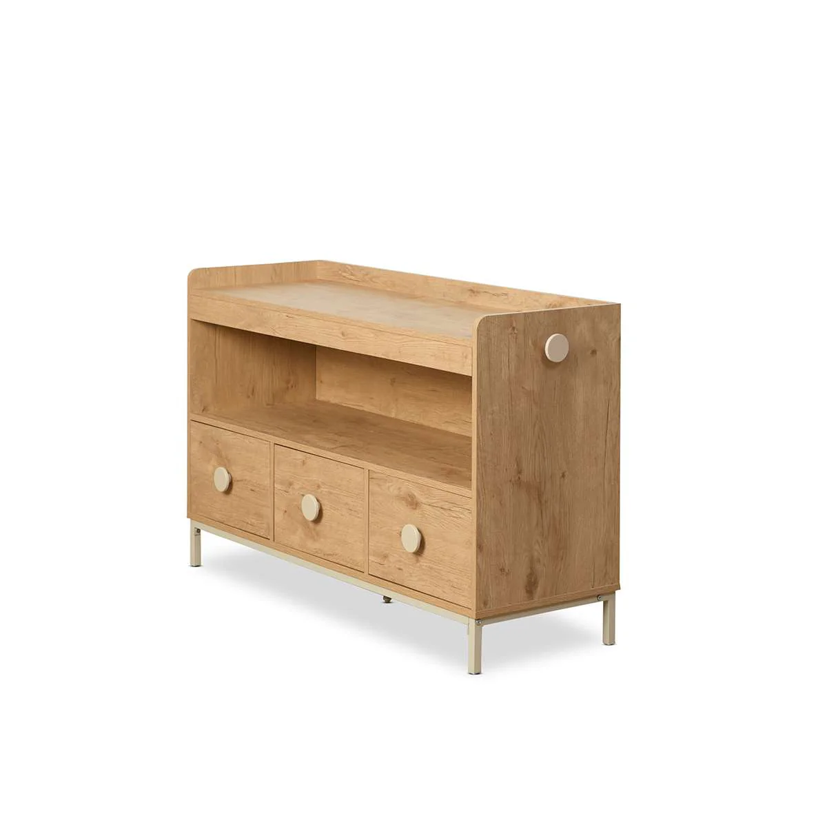 Spotty Book Storage with Toy Drawer Organiser - Cream - Image 9