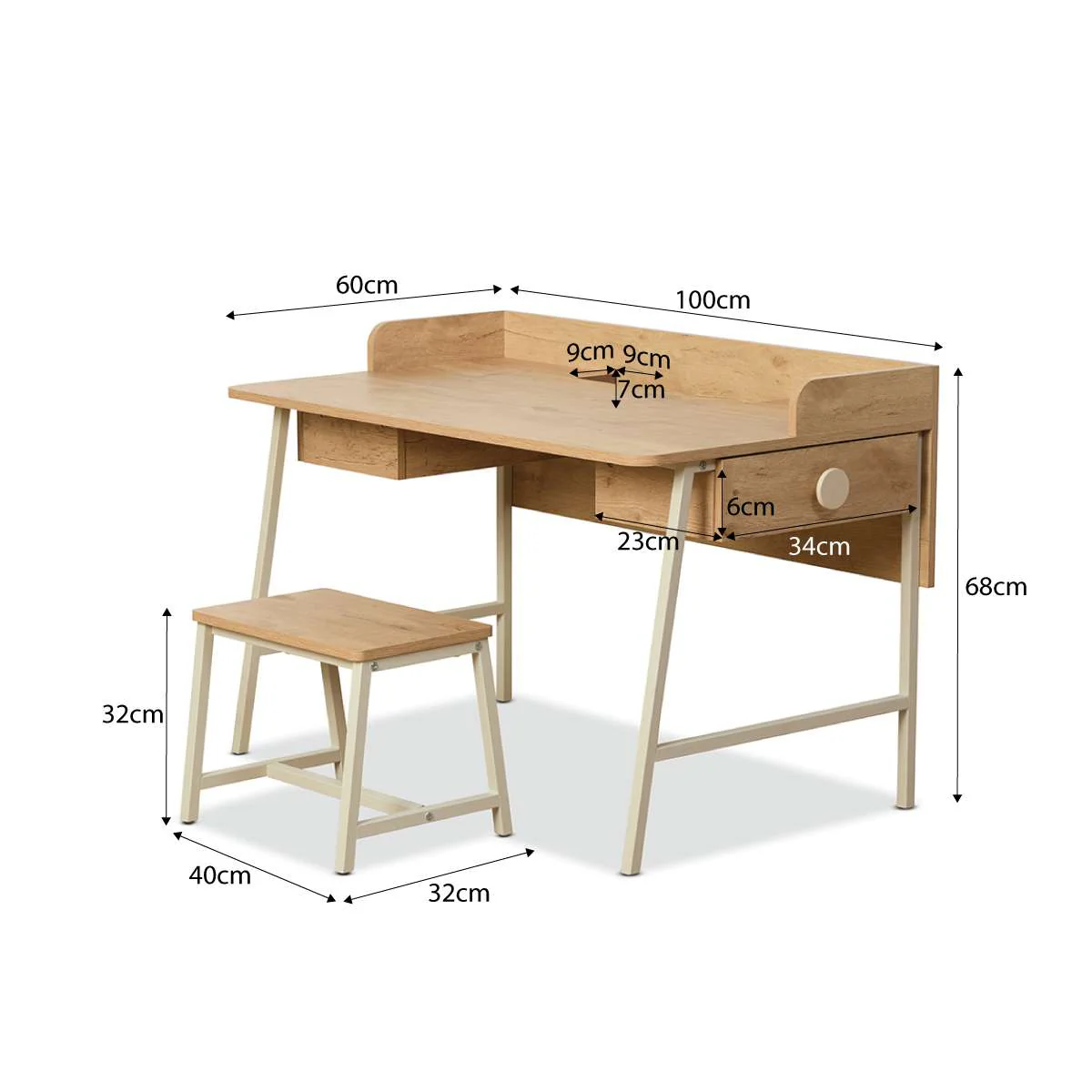 Spotty Craft Table And Stool Set - Cream - Image 10