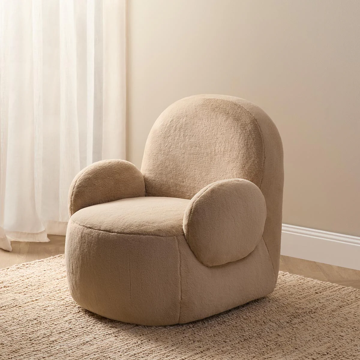 Teddy Bear Swivel Chair - Cream