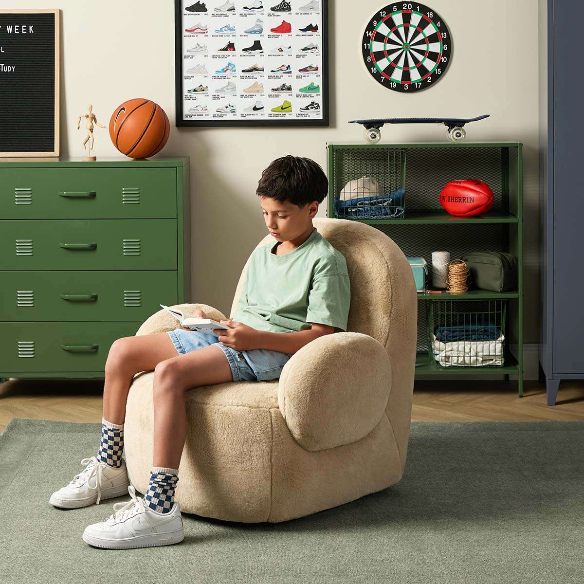 Teddy Bear Swivel Chair - Cream - Image 2