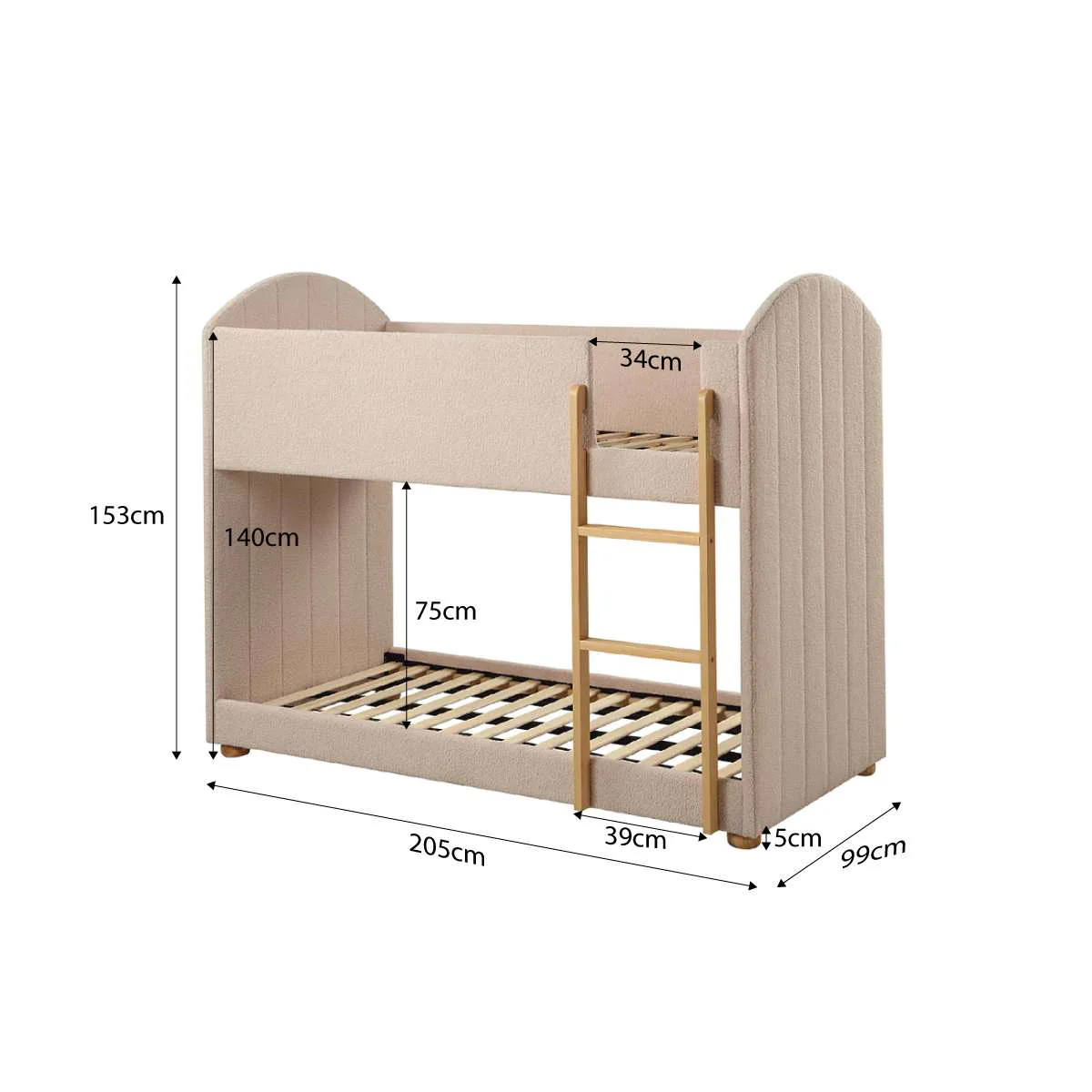 Teddy Bunk Bed - Beige - Image 17