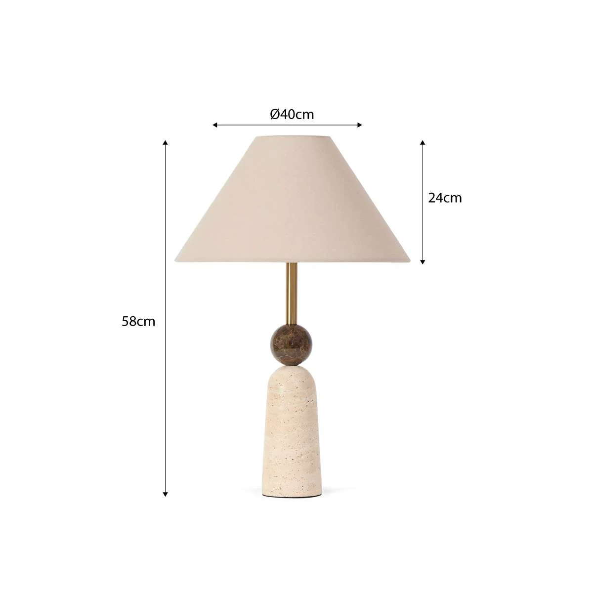 Travertine and Marble Table Lamp - Image 10